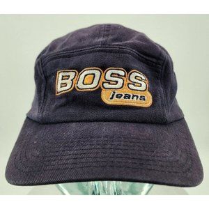 Vintage Y2K BOSS Jeans Blue Baseball Hat Cap Made in Korea OSFA Cotton Strapback